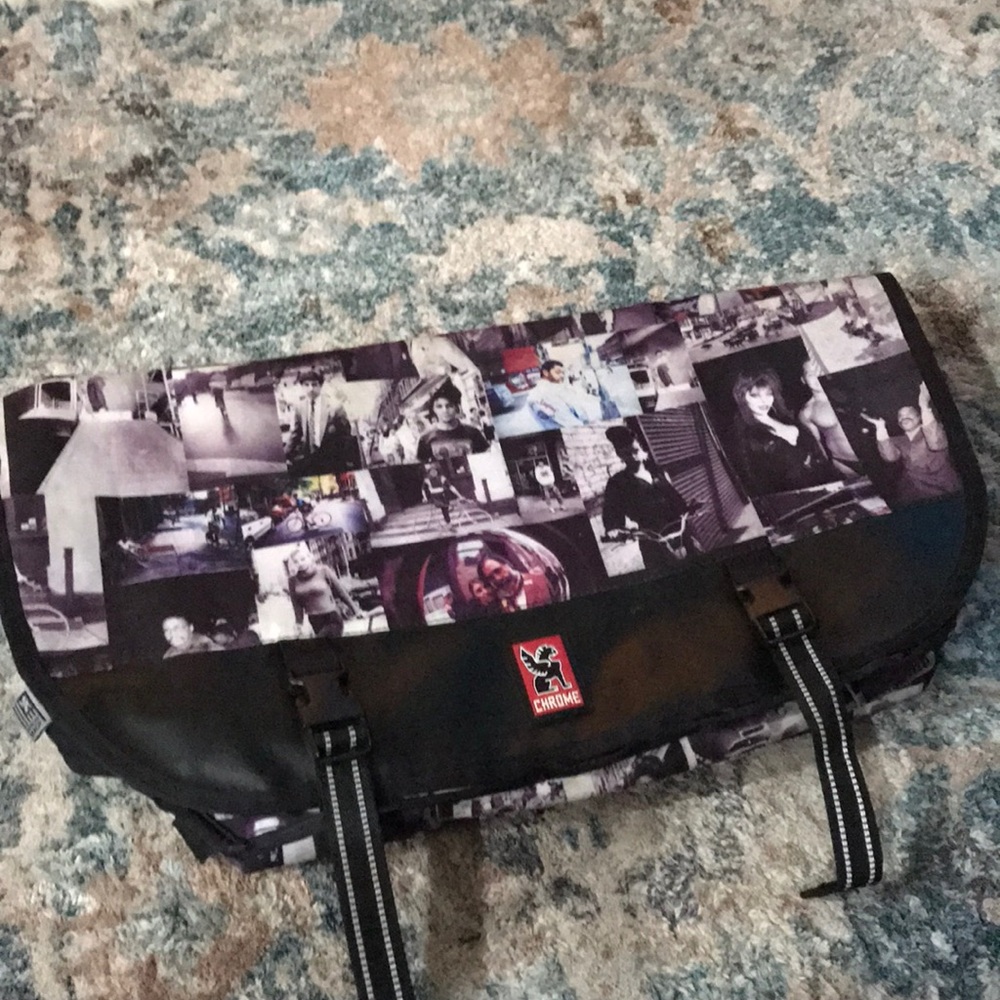 Chrome messenger bag.